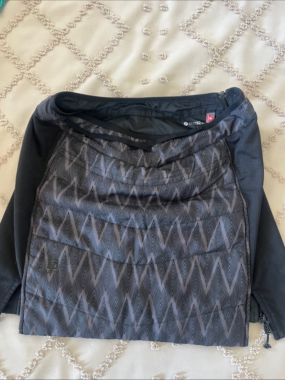 Salomon Black Chevron-Print Quilted Mini Skirt